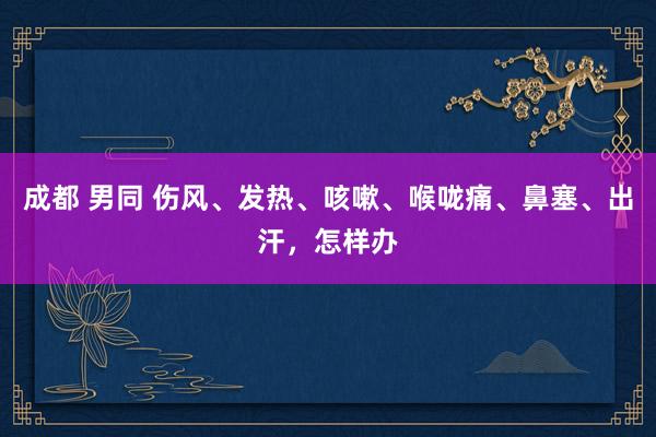 成都 男同 伤风、发热、咳嗽、喉咙痛、鼻塞、出汗，怎样办